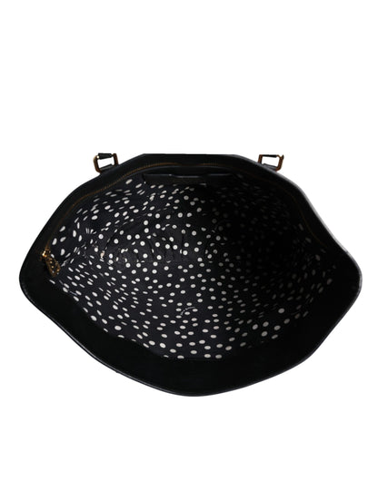 Dolce &amp; Gabbana – Schultertasche aus Kalbsleder mit Leopardenmuster in Braun und Schwarz