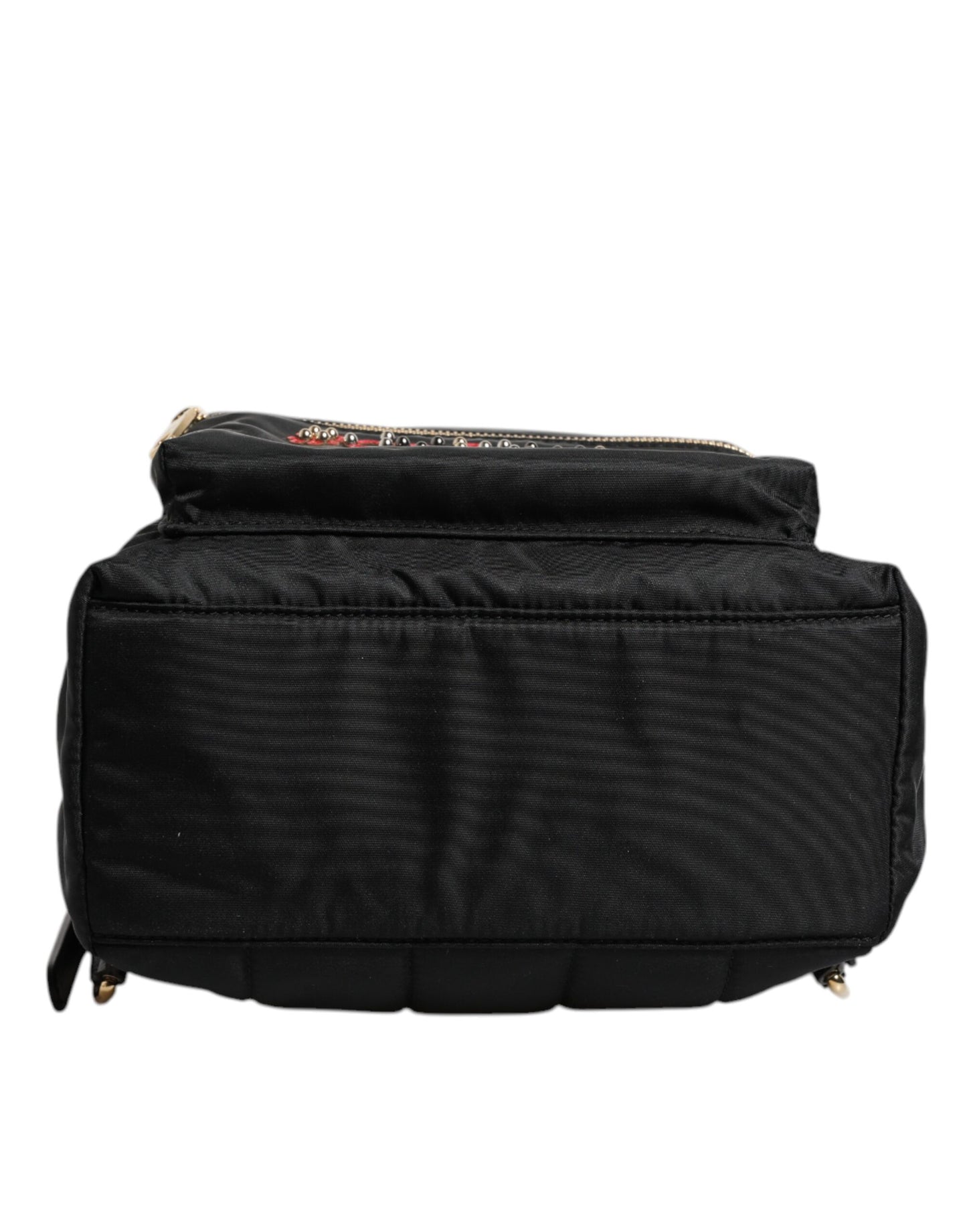 Dolce &amp; Gabbana – Rucksacktasche „VULCANO“ aus schwarzem Nylon mit Verzierung #DGFAMILY