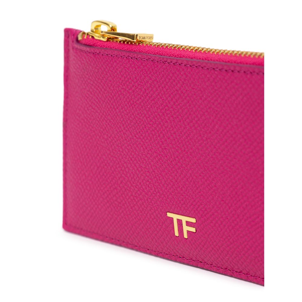 Tom Ford Kartenetui aus fuchsiafarbenem Leder