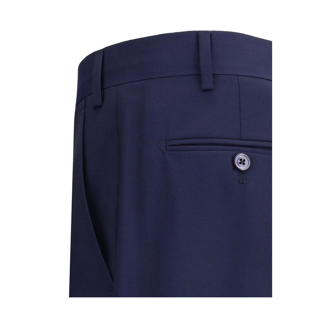 Gi Capri Blaue Fleece-Woll-Anzughose