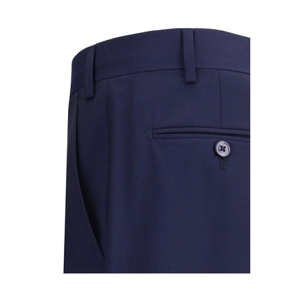 Gi Capri Blaue Fleece-Woll-Anzughose