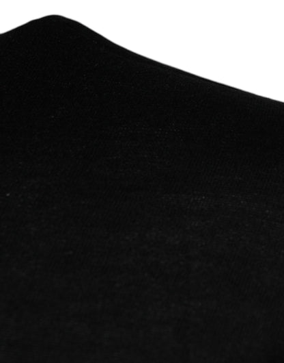 Dolce &amp; Gabbana Schwarz-weißer Pullover mit Rundhalsausschnitt aus Seide mit Gitarre