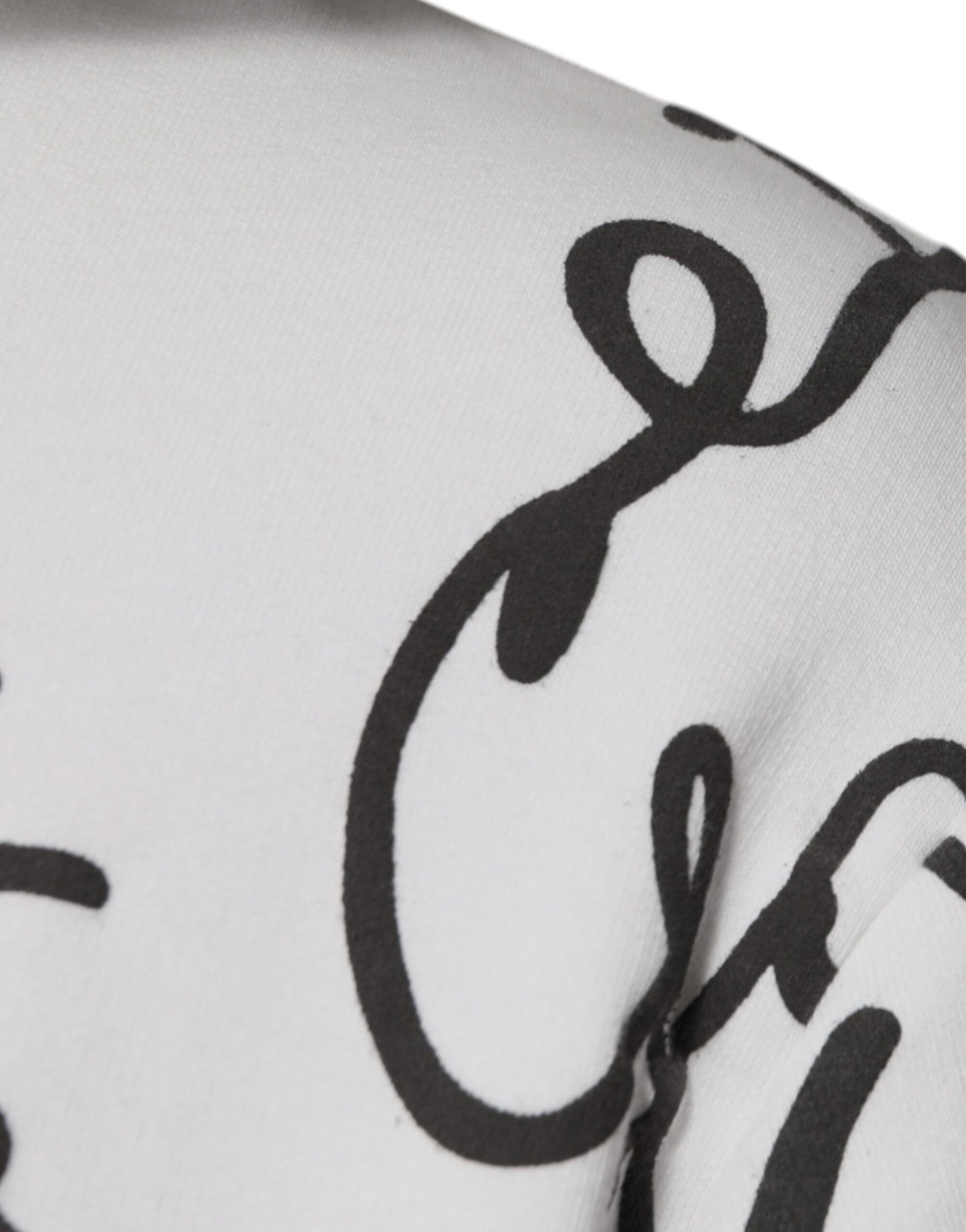 سويت شيرت بغطاء رأس من القطن بشعار دولتشي آند غابانا باللون الأبيض