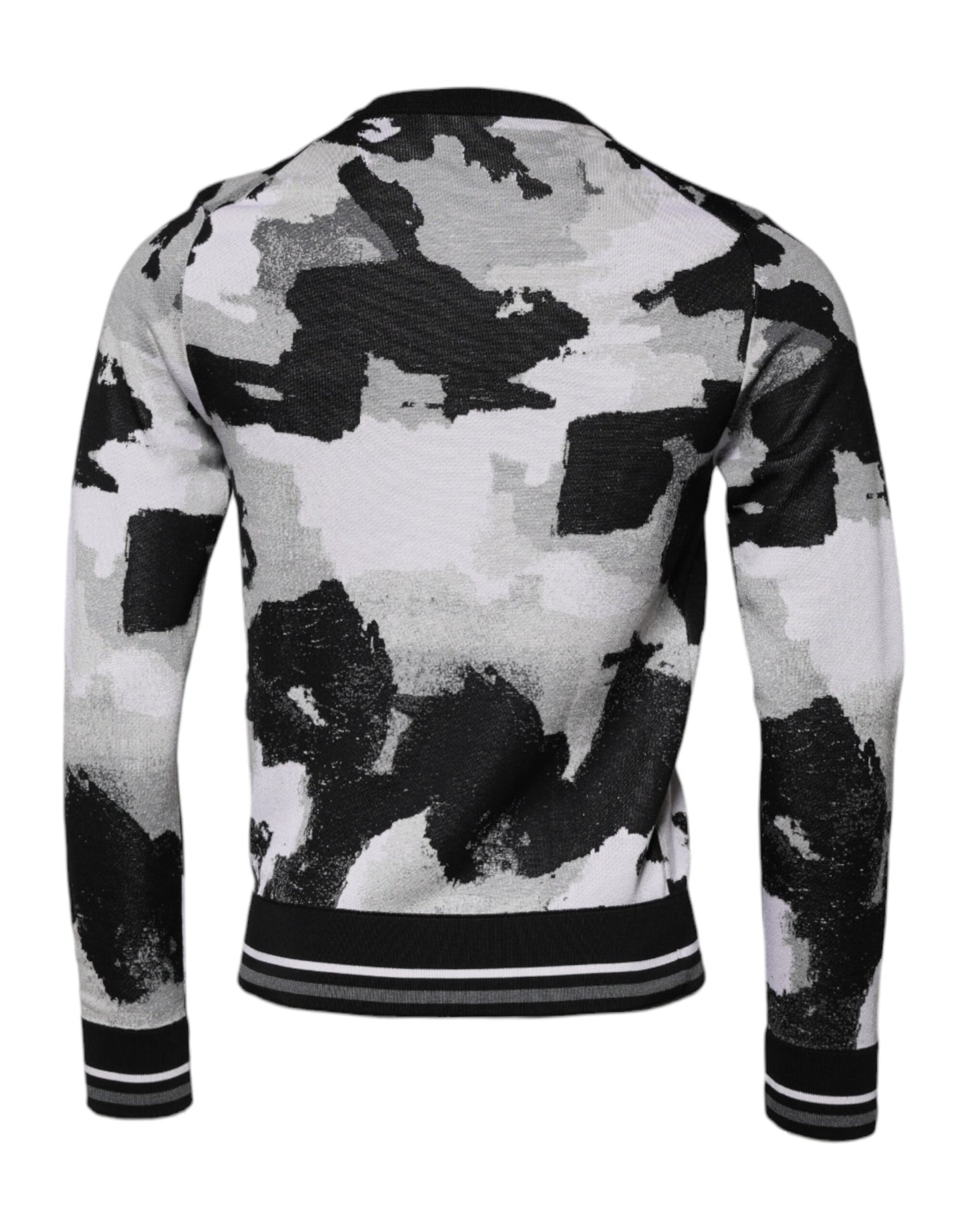 Dolce &amp; Gabbana Multicolor Camouflage Rundhalspullover für Herren