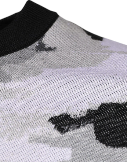 Dolce &amp; Gabbana Multicolor Camouflage Rundhalspullover für Herren