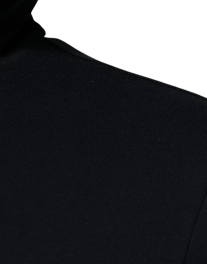 Dolce &amp; Gabbana – Blaues Sweatshirt mit durchgehendem Reißverschluss und Logo