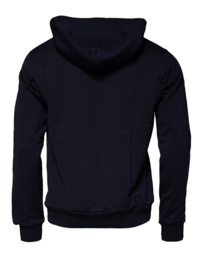 Dolce &amp; Gabbana Blaues Sweatshirt mit Kapuze aus Baumwolle mit Krone