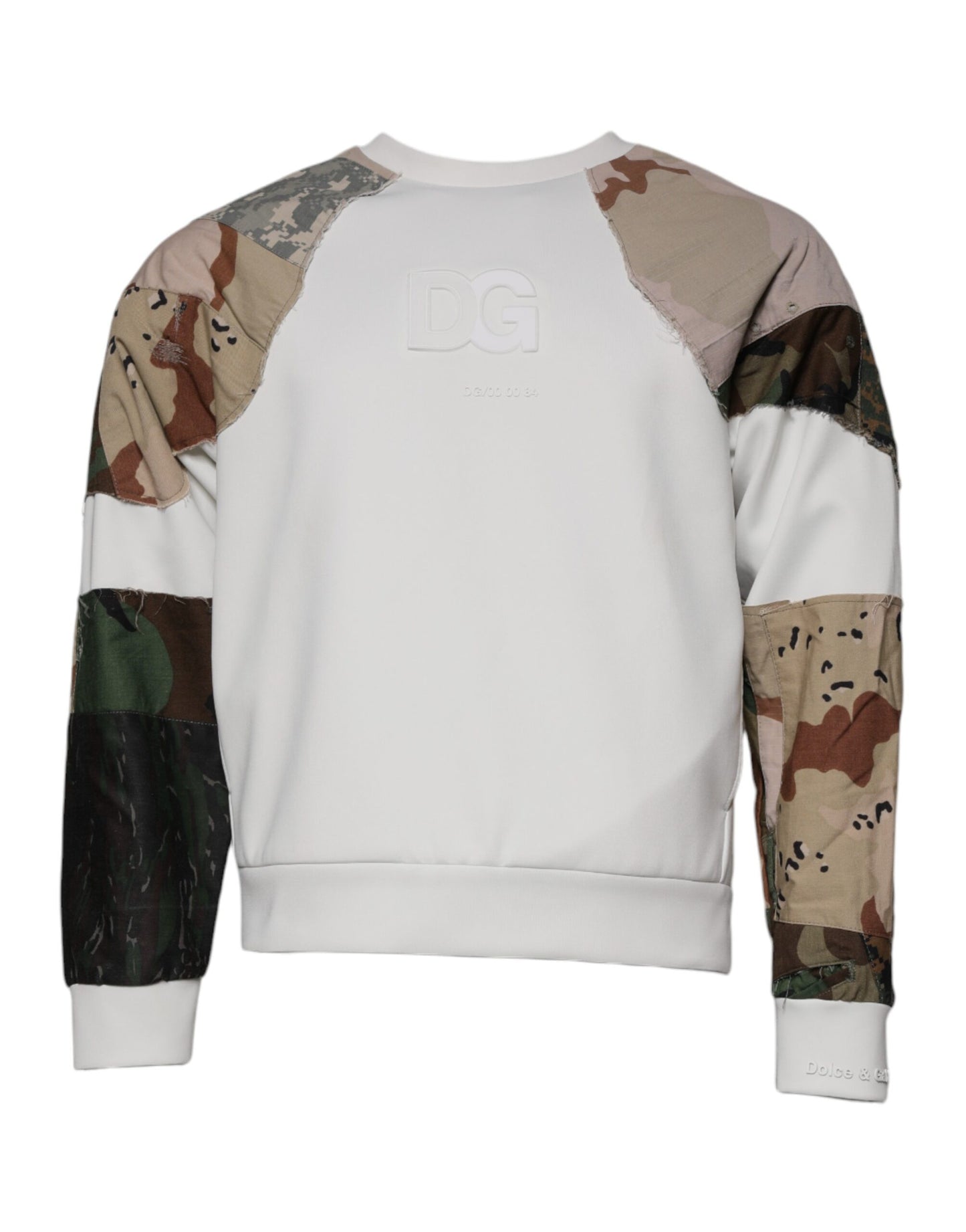 Dolce &amp; Gabbana Mehrfarbiger Patchwork-Pullover aus Baumwolle mit Rundhalsausschnitt