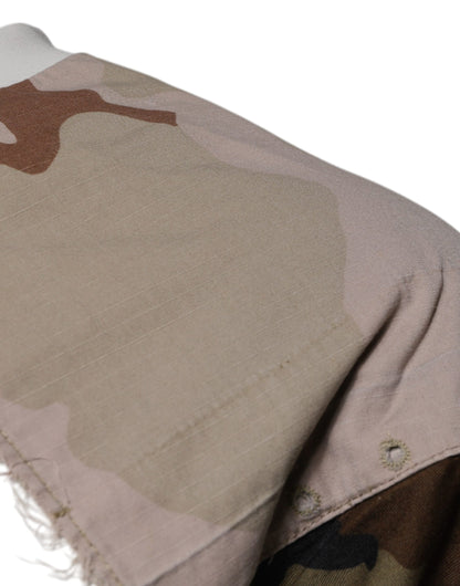 Dolce &amp; Gabbana Mehrfarbiger Patchwork-Pullover aus Baumwolle mit Rundhalsausschnitt