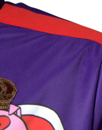 Dolce &amp; Gabbana Lilafarbener Bomberpullover mit durchgehendem Reißverschluss „Year of the Pig“