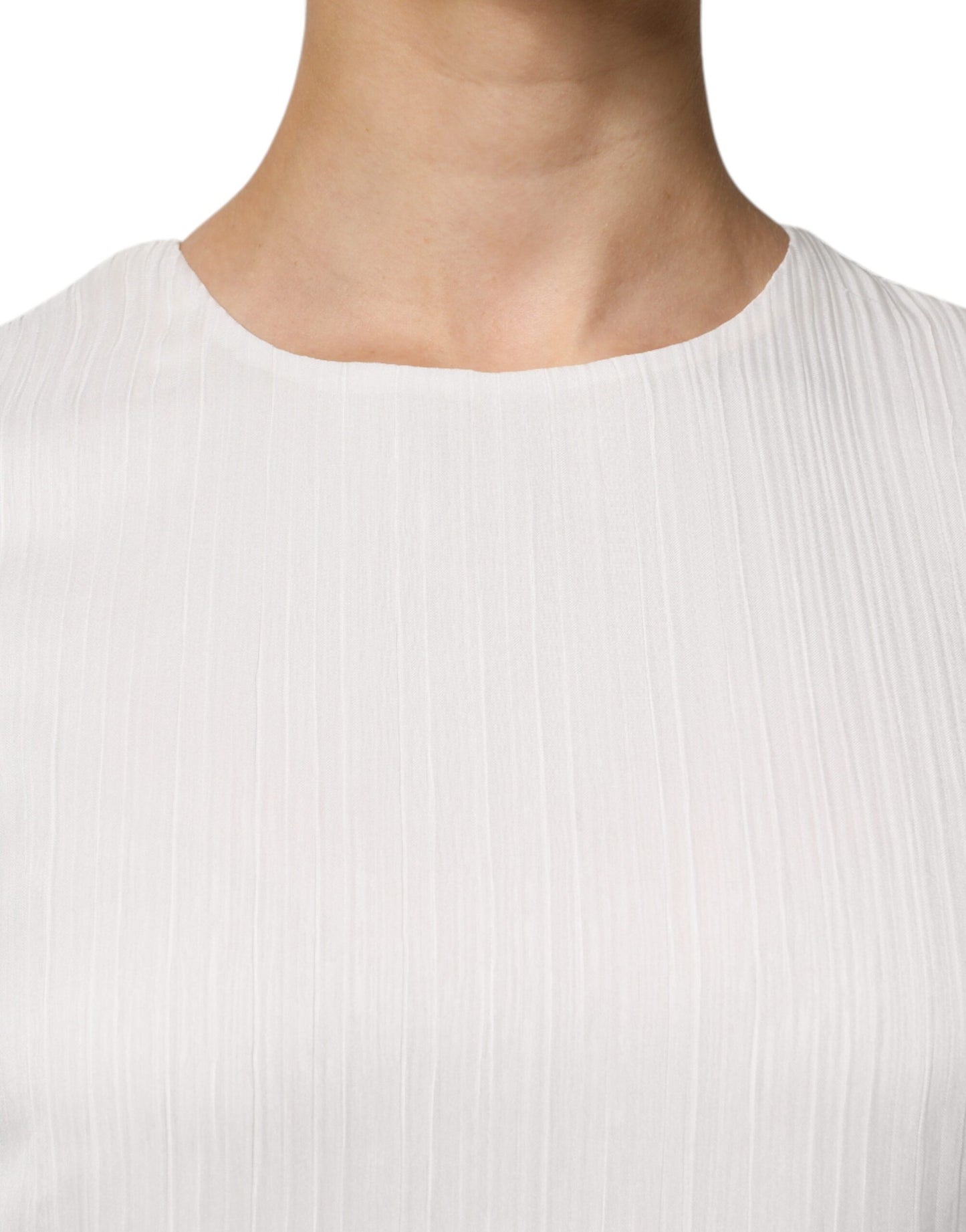 Peserico – Langes, ärmelloses Maxikleid mit Rundhalsausschnitt in Weiß