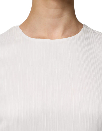 Peserico – Langes, ärmelloses Maxikleid mit Rundhalsausschnitt in Weiß