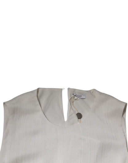 Peserico – Langes, ärmelloses Maxikleid mit Rundhalsausschnitt in Weiß