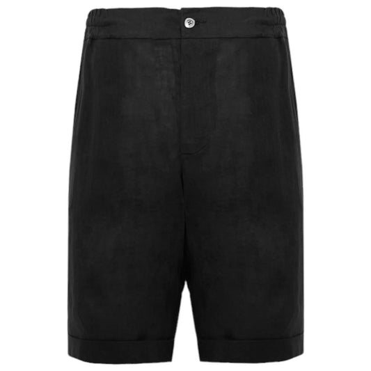 Alpha Studio – Schwarze Leinenshorts