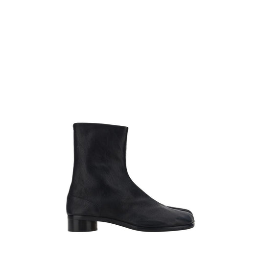 Margiela flache Stiefel aus schwarzem Kamelhaar