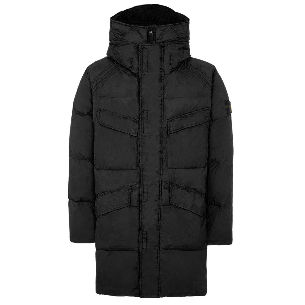 Stone Island Schwarze Nylonjacke für Herren