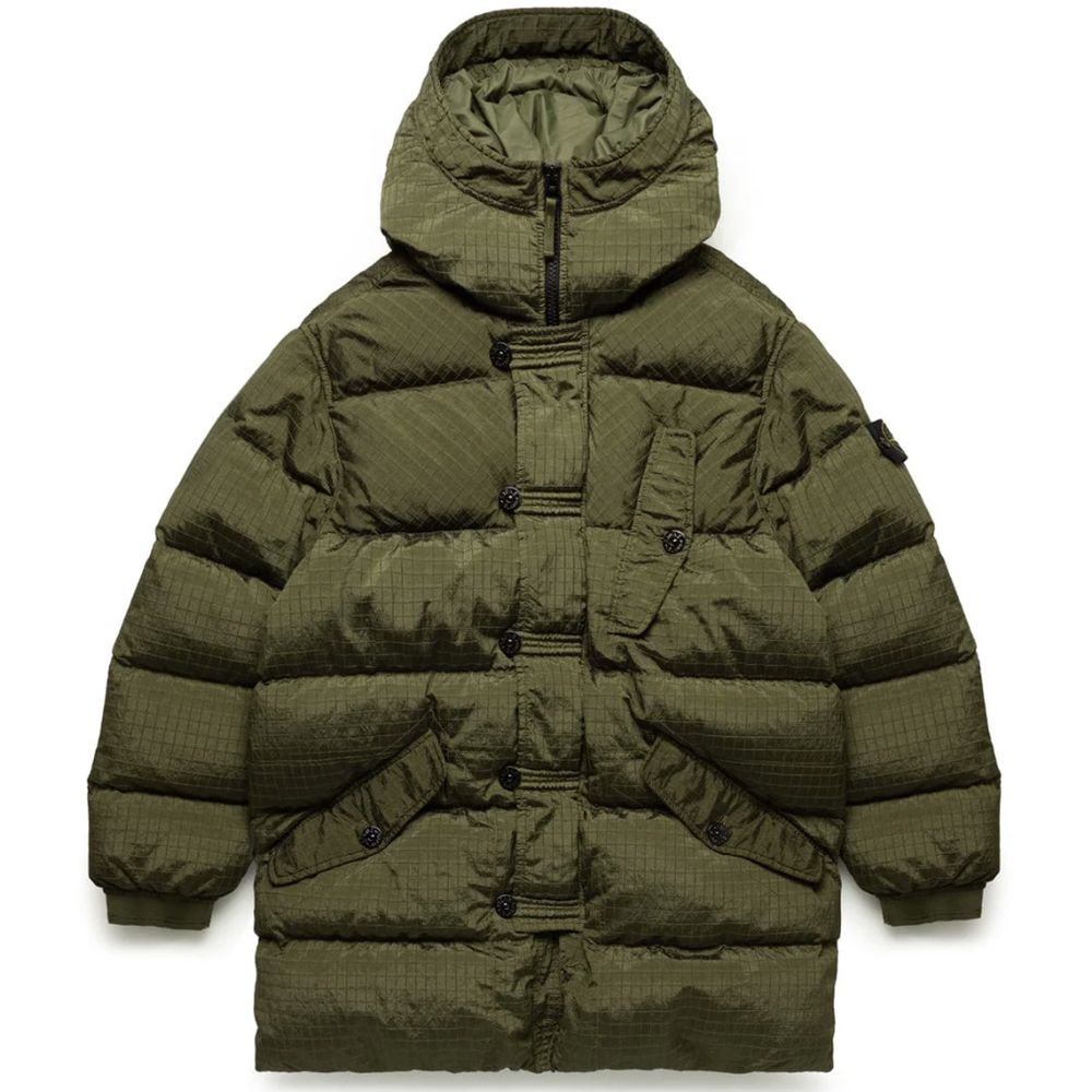 Stone Island – Grüner Nylonparka für Herren
