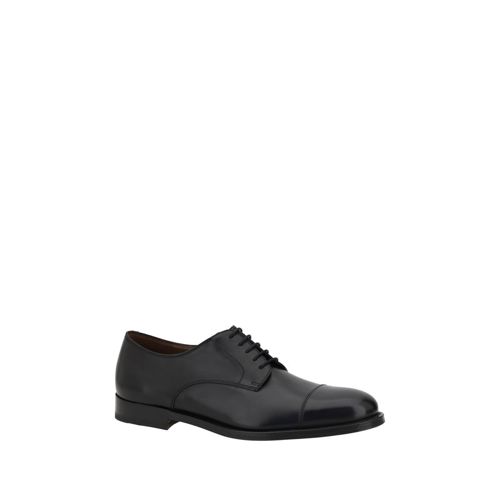 Fratelli Rossetti Black Calf Leather Bos Taurus Oxfords And Derbies