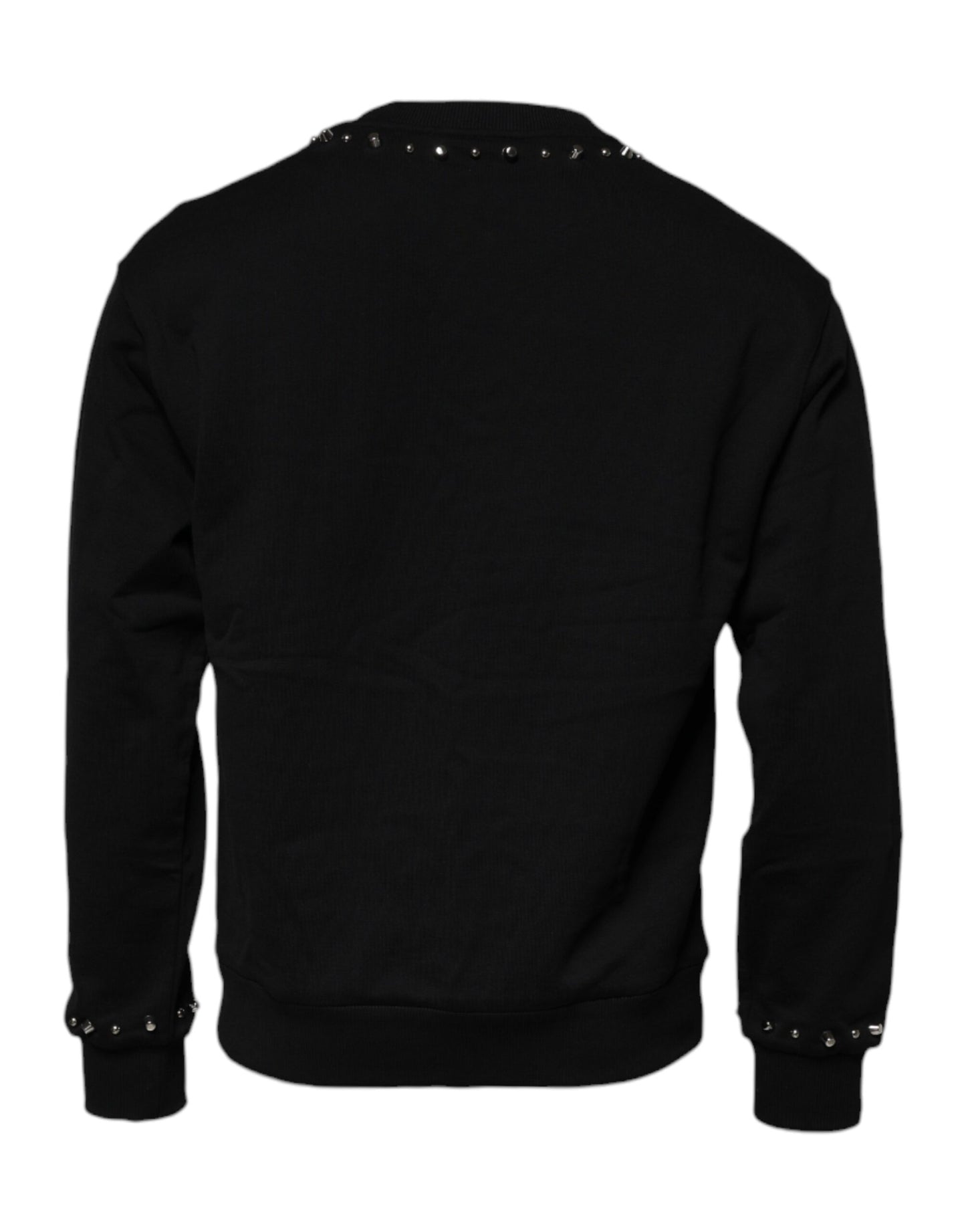 Dolce &amp; Gabbana – Schwarzes Pullover-Sweatshirt mit Logo und Nieten