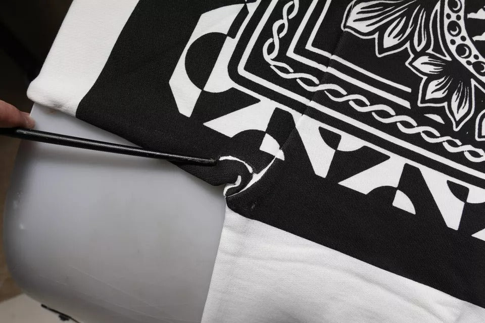 Dolce &amp; Gabbana Weiß Schwarz bedrucktes Baumwoll-Sweatshirt