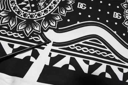 Dolce &amp; Gabbana Weiß Schwarz bedrucktes Baumwoll-Sweatshirt