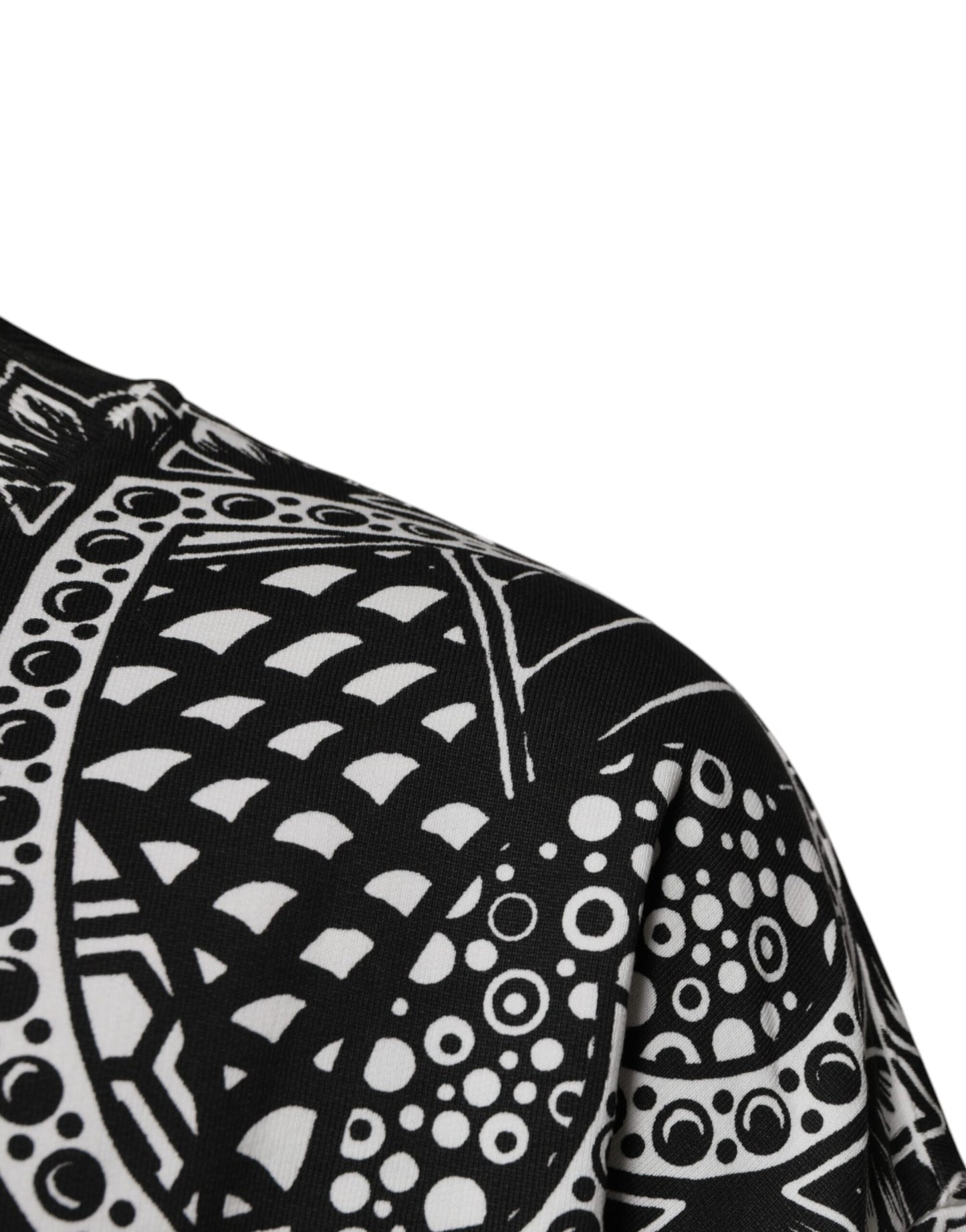 سويت شيرت قطني مطبوع باللونين الأبيض والأسود من دولتشي آند غابانا