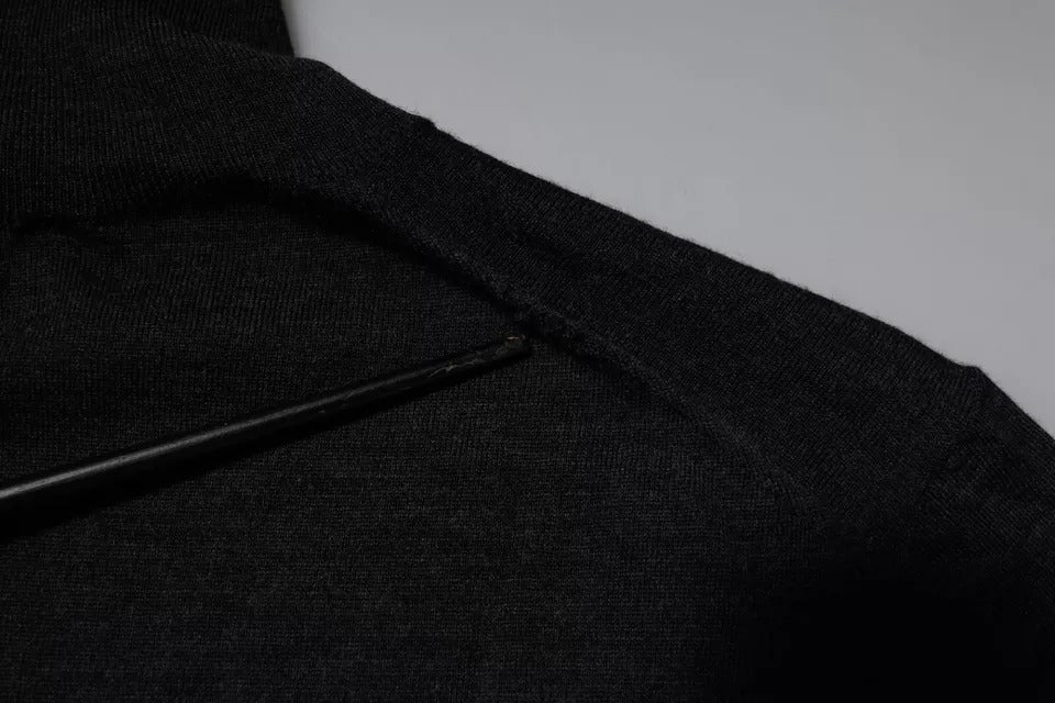 Dolce &amp; Gabbana – Schwarzer Rollkragenpullover aus Wolle