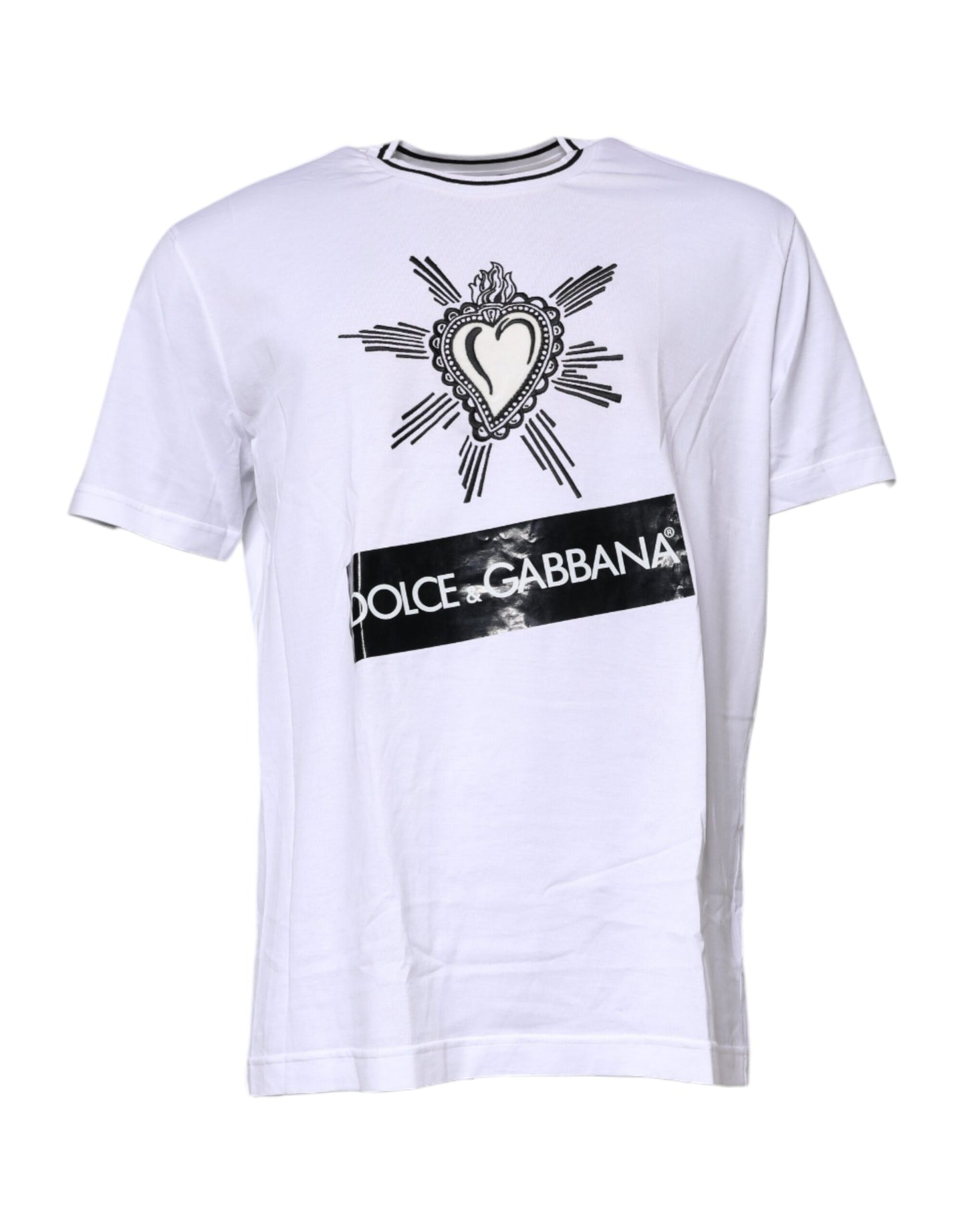 Dolce &amp; Gabbana – Weißes T-Shirt mit Herz-Jesu-Print