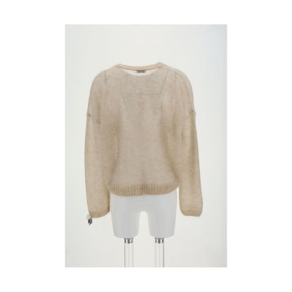 Beigefarbenes Mohair-Sweatshirt von Brunello Cucinelli