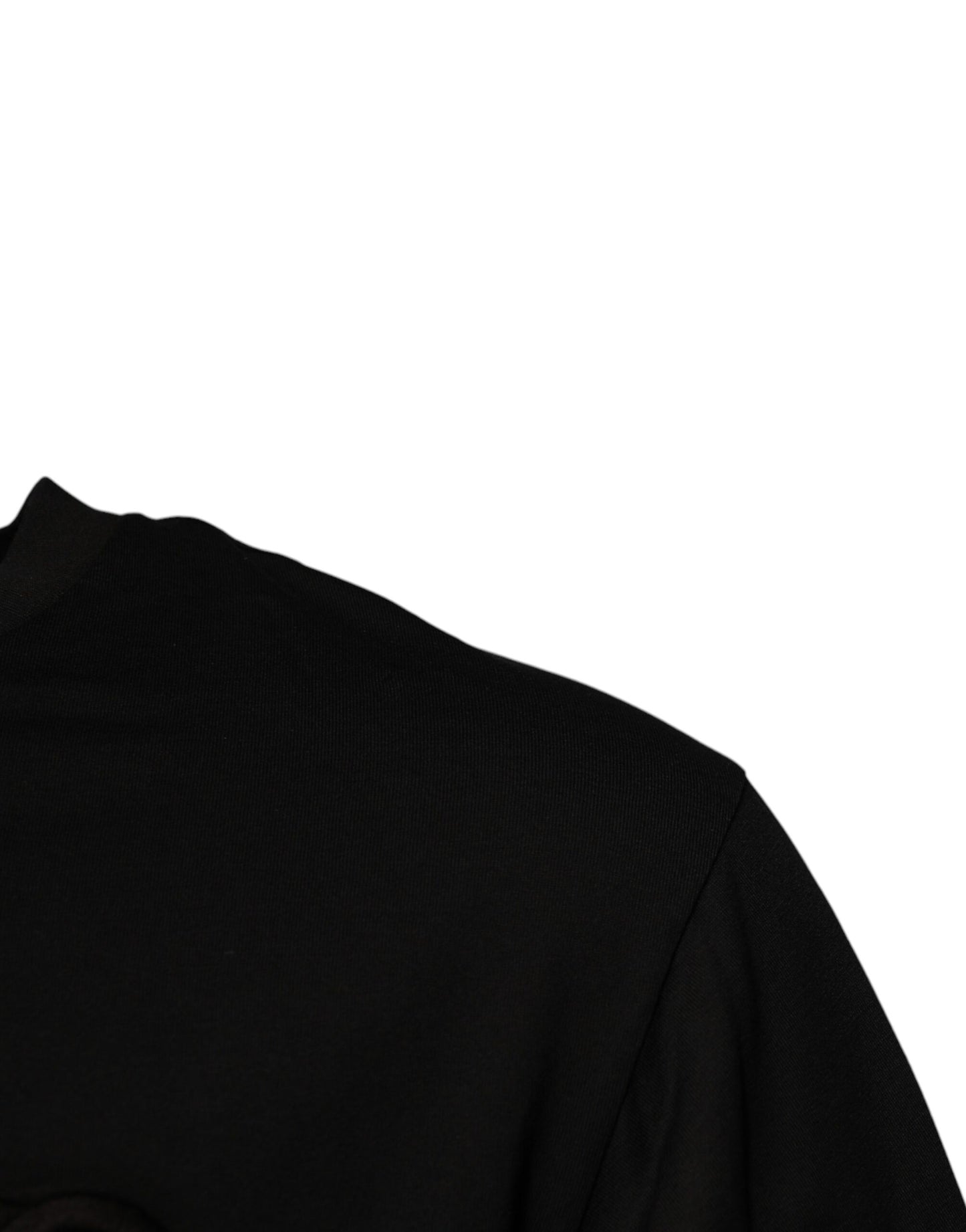 Dolce &amp; Gabbana – Schwarzes T-Shirt aus Baumwolle mit Rundhalsausschnitt und DG-Logo