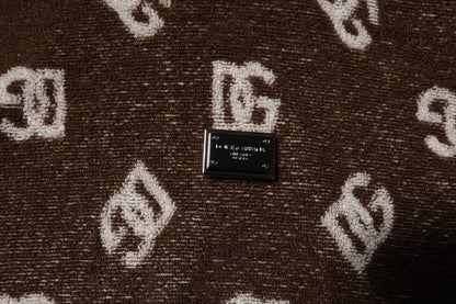 Dolce &amp; Gabbana – Braunes T-Shirt aus Baumwolle mit Rundhalsausschnitt und Logo-Monogramm