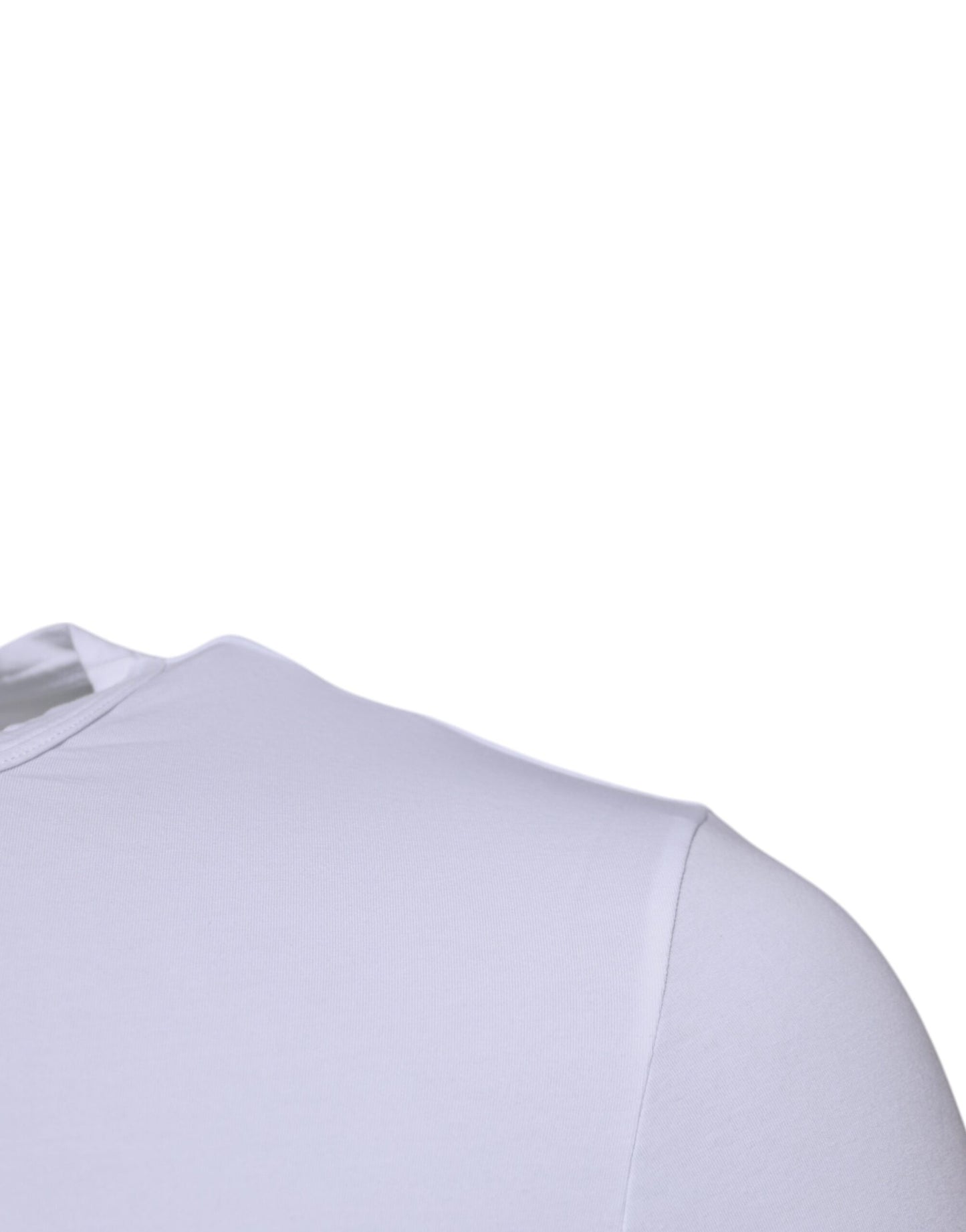 Dolce &amp; Gabbana – Weißes Unterwäsche-T-Shirt aus Baumwollstretch mit Rundhalsausschnitt