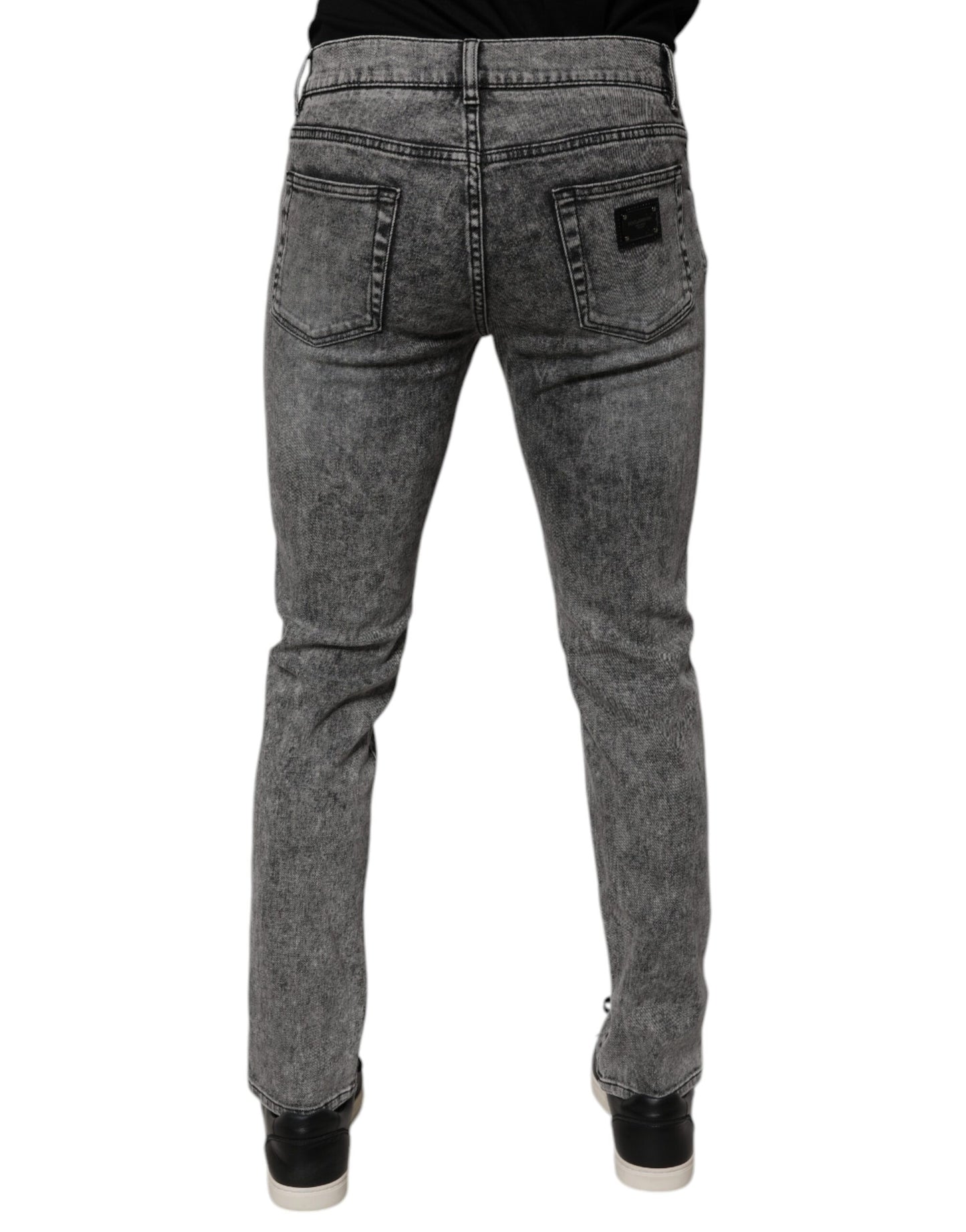 Dolce &amp; Gabbana – Slim-Fit-Jeans aus gewaschener Baumwolle in Dunkelgrau