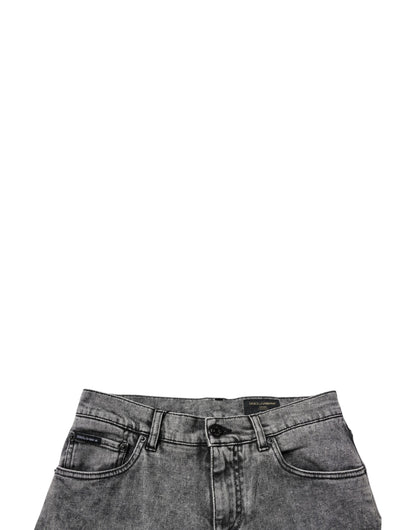 Dolce &amp; Gabbana – Slim-Fit-Jeans aus gewaschener Baumwolle in Dunkelgrau