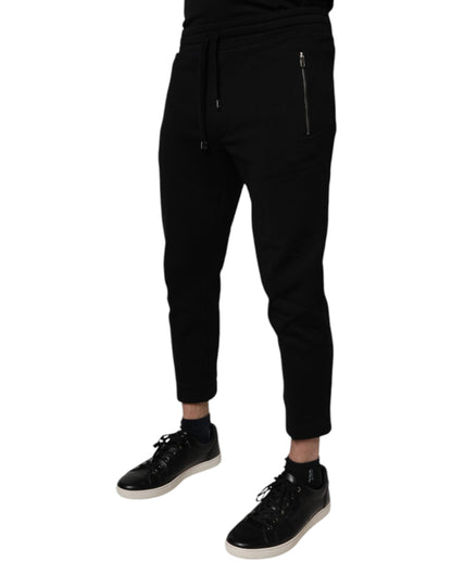 Dolce &amp; Gabbana – Schwarze Jogginghose aus Baumwolle