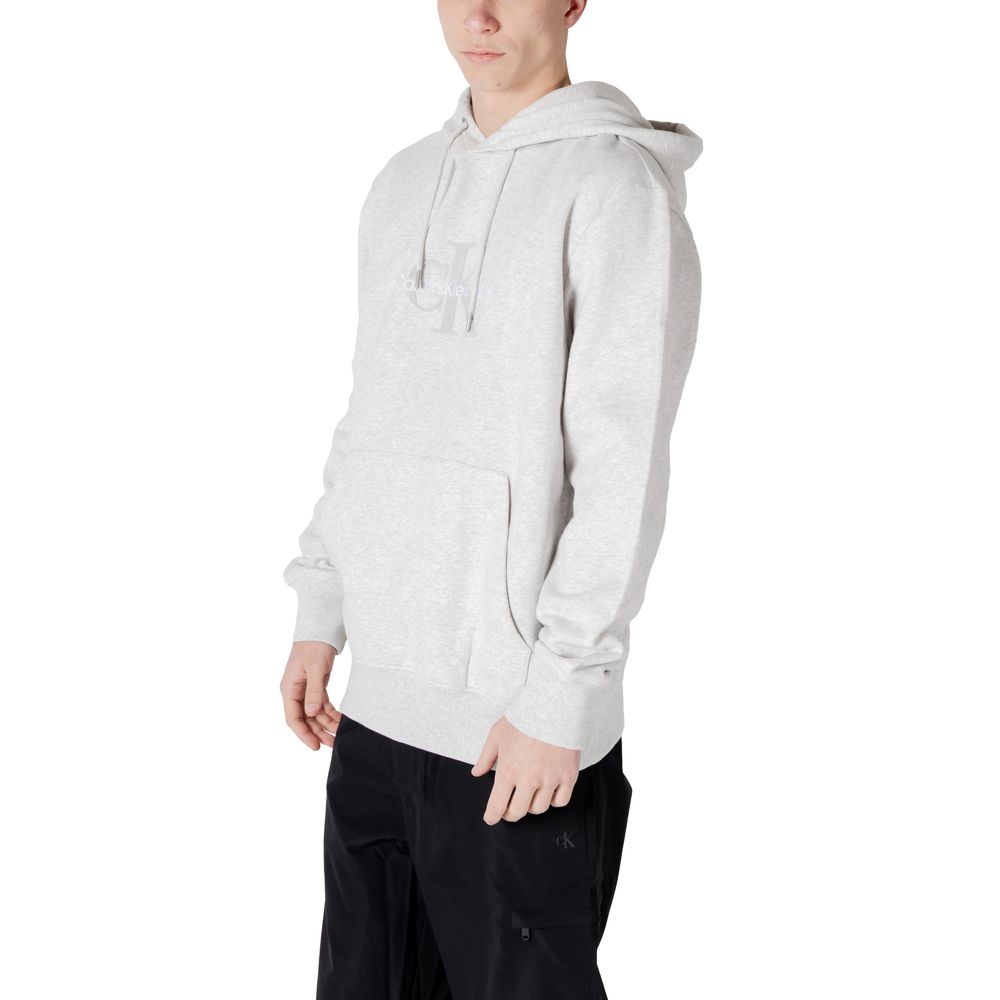 Calvin Klein Jeans Grauer Baumwoll-Kapuzenpullover