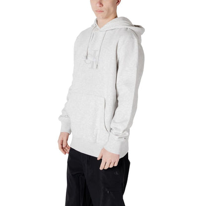 Calvin Klein Jeans Grauer Baumwoll-Kapuzenpullover