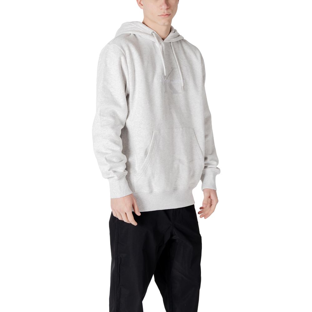 Calvin Klein Jeans Grauer Baumwoll-Kapuzenpullover