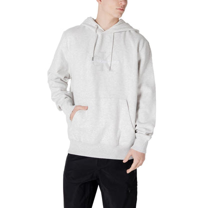 Calvin Klein Jeans Grauer Baumwoll-Kapuzenpullover
