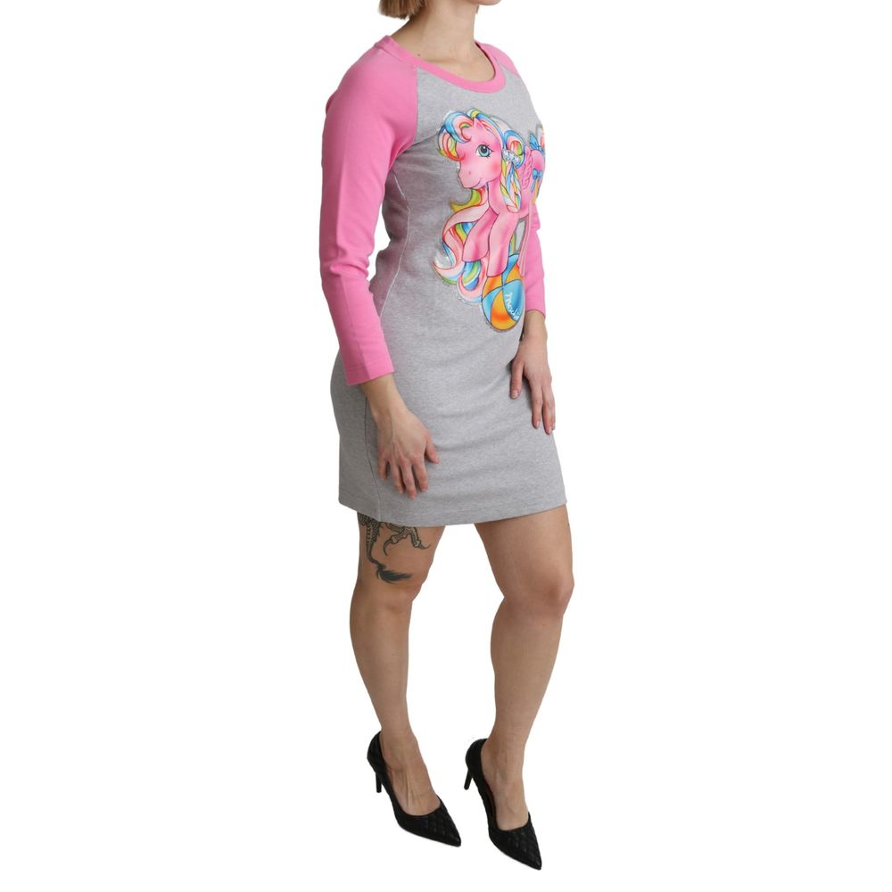 Moschino Gray Cotton Casual Dress