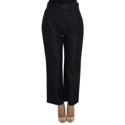 Dolce &amp; Gabbana Blaue Baumwoll-Jeans mit ausgestelltem Bein