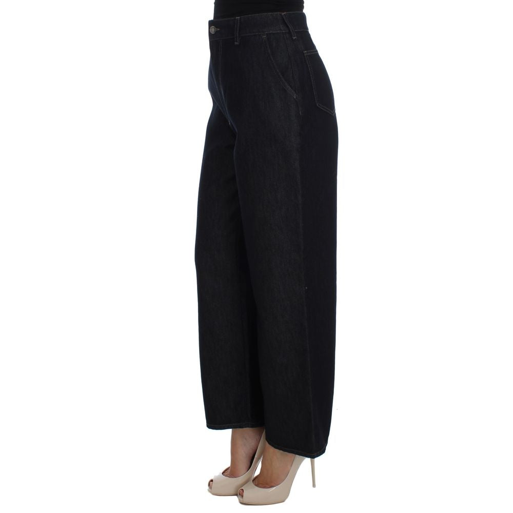 Dolce &amp; Gabbana Blaue Baumwoll-Jeans mit ausgestelltem Bein