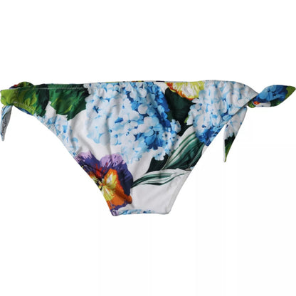 Dolce &amp; Gabbana – Weißer Badeanzug mit Blumenmuster und Bikinihose