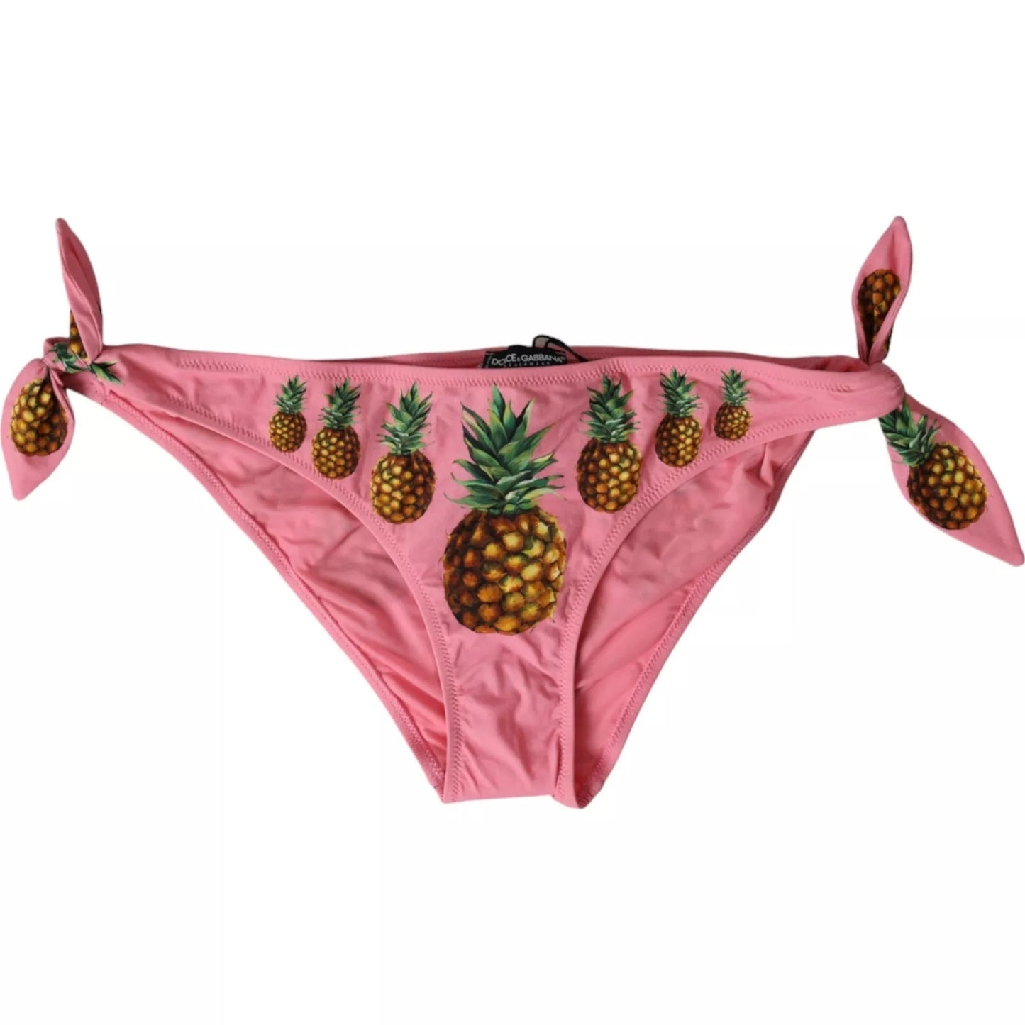 Dolce &amp; Gabbana Pink Ananas Badeanzug Bikini Bottom Bademode