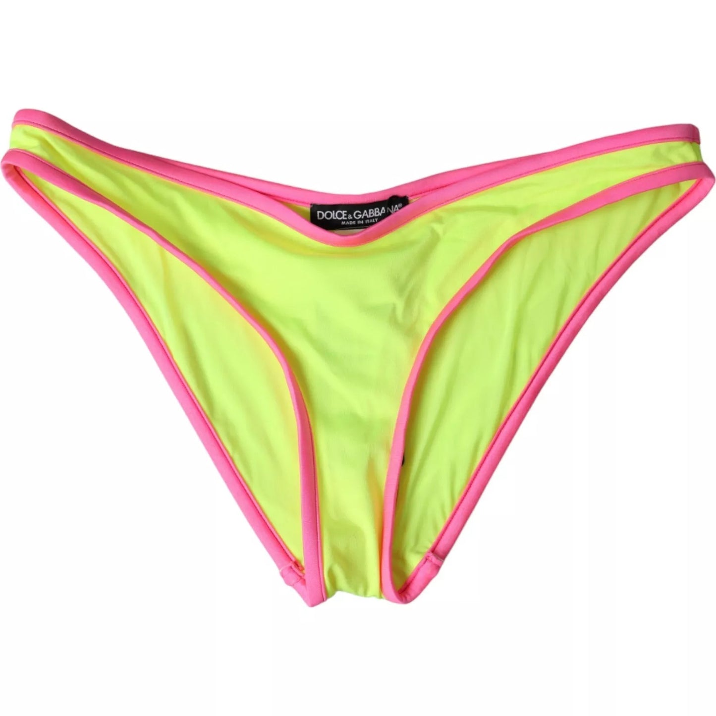 Dolce &amp; Gabbana Gelb Rosa Nylon Bademode Bottom Beachwear Bikini