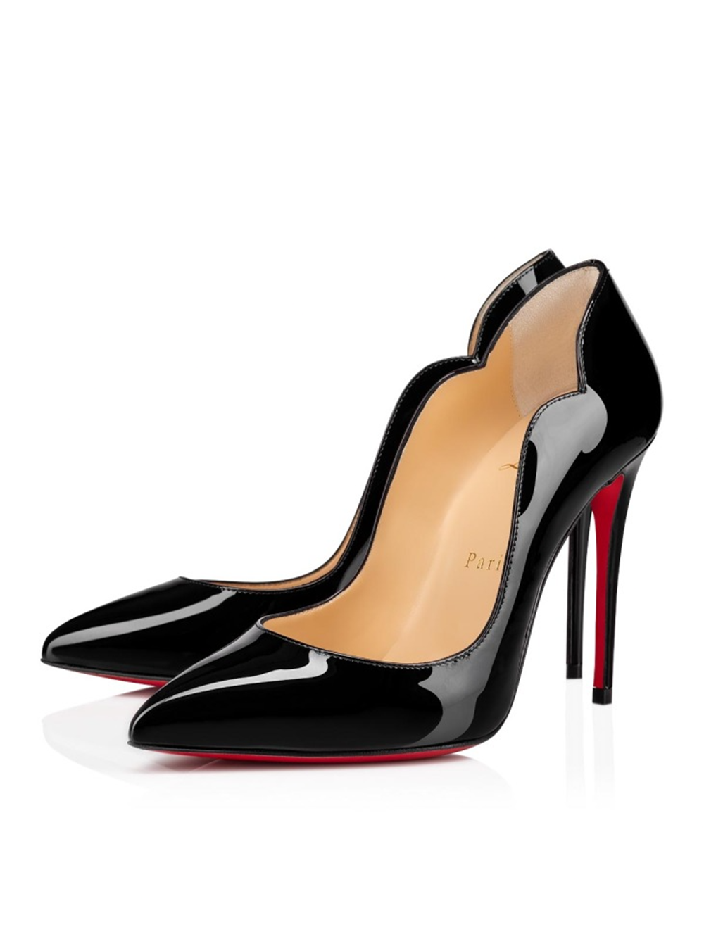 Christian Louboutin Hot Chick Pumps 100 aus schwarzem Lackleder