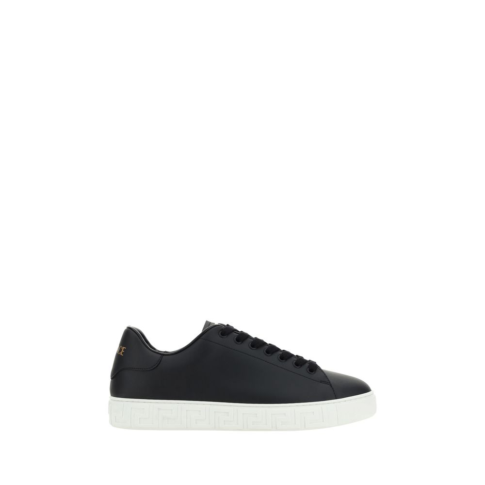 Versace Schwarze Gummi-Sneaker mit niedrigem Schaft