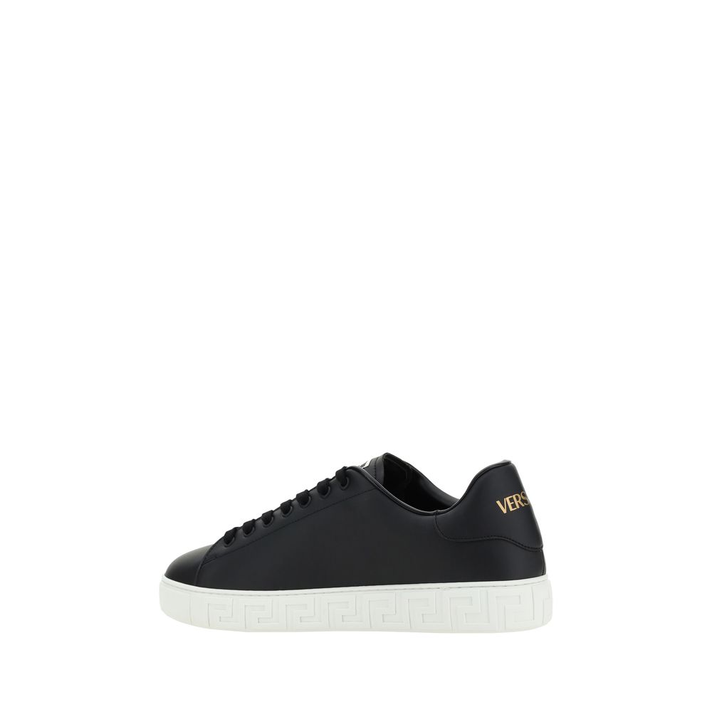 Versace Schwarze Gummi-Sneaker mit niedrigem Schaft