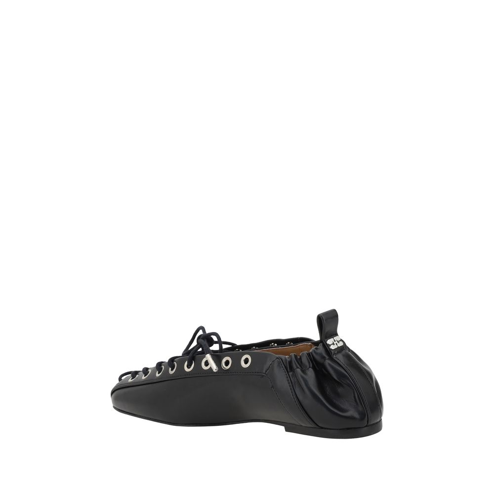 Ganni Schwarze Ballerinas aus Polyester