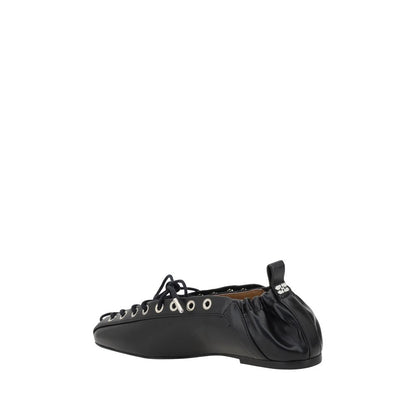 Ganni Schwarze Ballerinas aus Polyester
